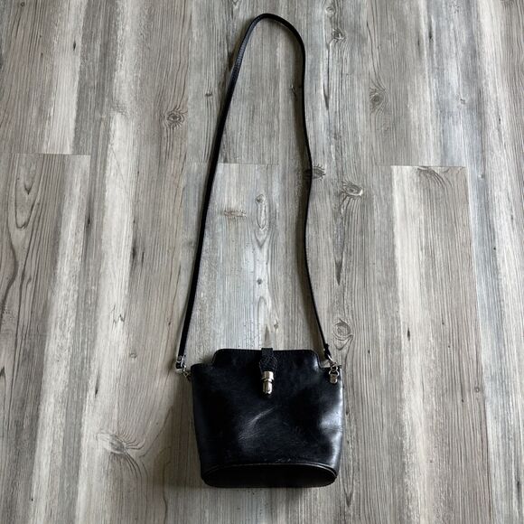 Vera Pelle Crossbody Purse Authentic Black Cross Body. Bag Made in Italy - Picture 10 of 16